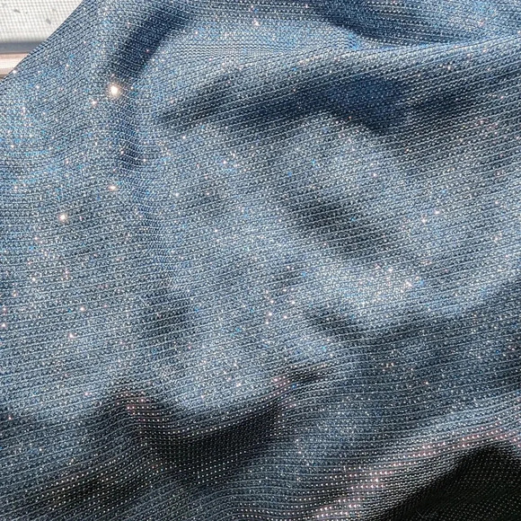 Jump Apparel Mini Dress Light Blue Glitter Club Hoco - Picture 4 of 14